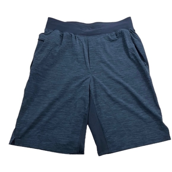 Lululemon T.H.E. Short Linerless 9" Heather Allover Iron Blue True Navy Medium - Picture 2 of 8